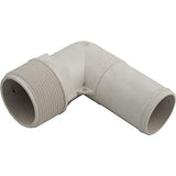 Waterway 411-6540 1.5" MPT x 1.5" Hose Smooth 90 deg Elbow - White