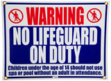Pentair Rainbow R230500 18" x 12" No Lifeguard on Duty Sign