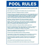 Aquatic 2011WS1824E 18" x 24" Pool Rules (MA) Sign
