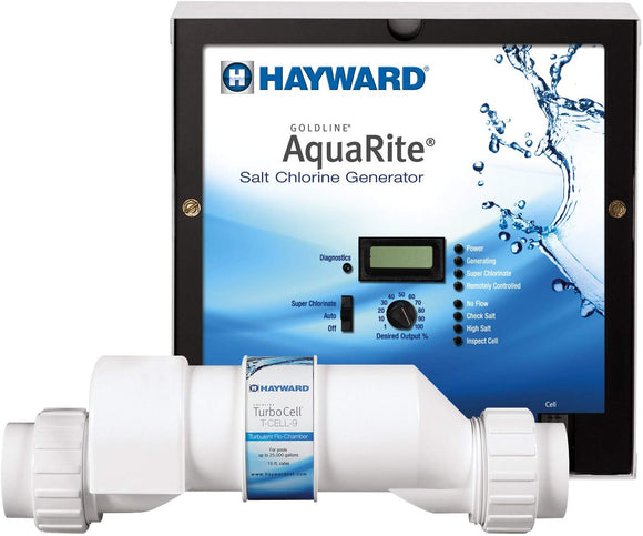 Hayward W3AQR9 AquaRite Salt Water Chlorination System with 25K gallons Cell