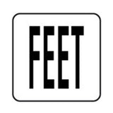 Inlays V621710 6" x 6" Feet (Text Only) Vinyl Stickon