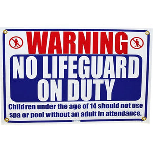 Pentair Rainbow R230500 18" x 12" No Lifeguard on Duty Sign