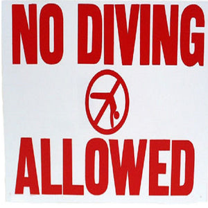 Pentair R231200 Rainbow 18" x 12" Sign - No Diving Allowed