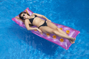 Swimline 90350 76" Pink/Orange Inflatable 18 Pocket Single Size French Mattress