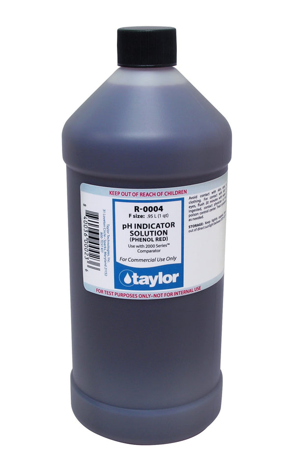 Taylor R-0004-F 32oz #4 pH Indicator Solution Phenol Red Reagent R0004F