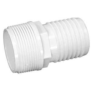 Waterway 417-6150 1.5" MPT 1.5" Hose Male Barb Adapter - White