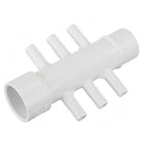 Waterway 672-3900B 1" S x 1" SPG 6-Port 0.38" Ribbed Barb Manifold
