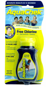 AquaChek 511244A Yellow Chlorine Test Strip - Bottle of 50