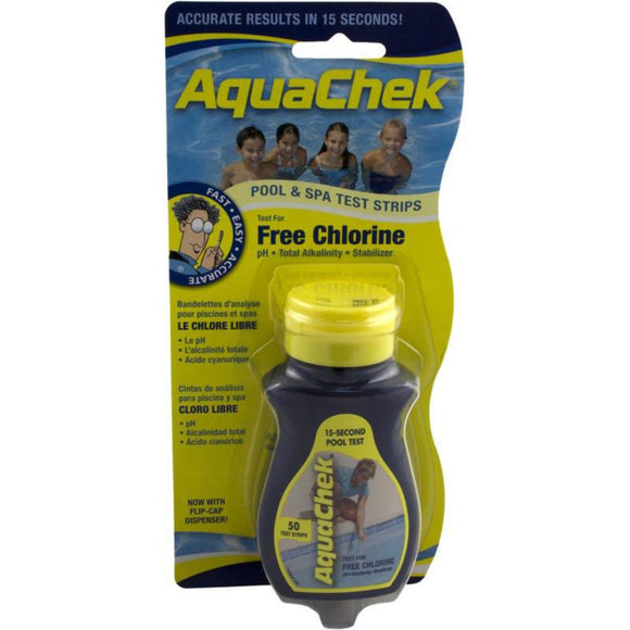 Aqua Chek 511242A Free Chlorine Test Strips - Yellow